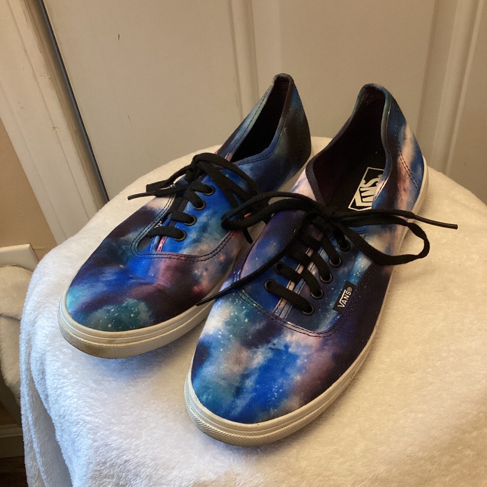 VANS Cosmic Space Galaxy Unisex Lace Up Low Tops Sneakers Shoes Men 8 Women 9.5